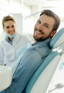 a patient visiting his dentist near Geneva